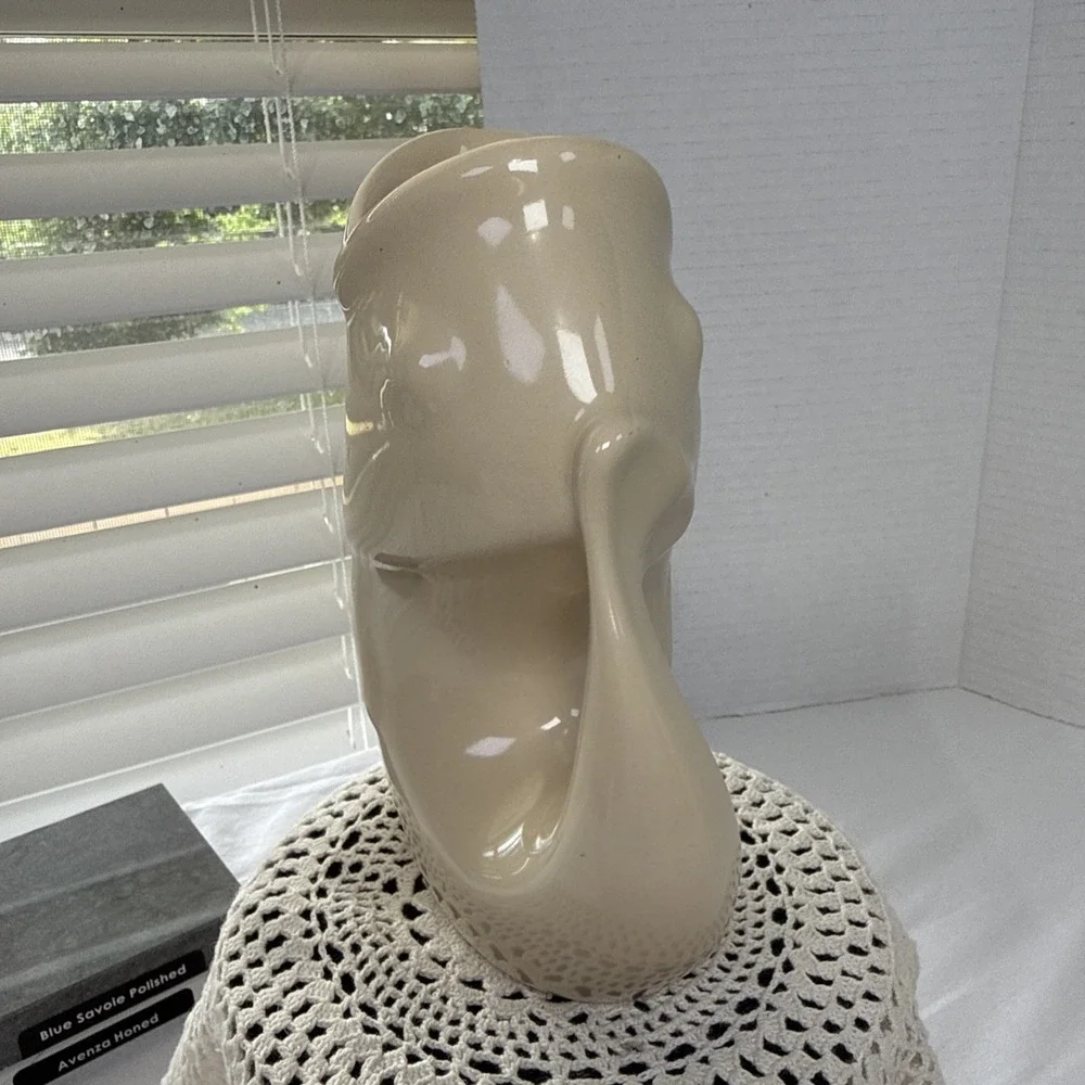 2006 White Gurgle Pot Koi Fish Pitcher/Vase 6.5